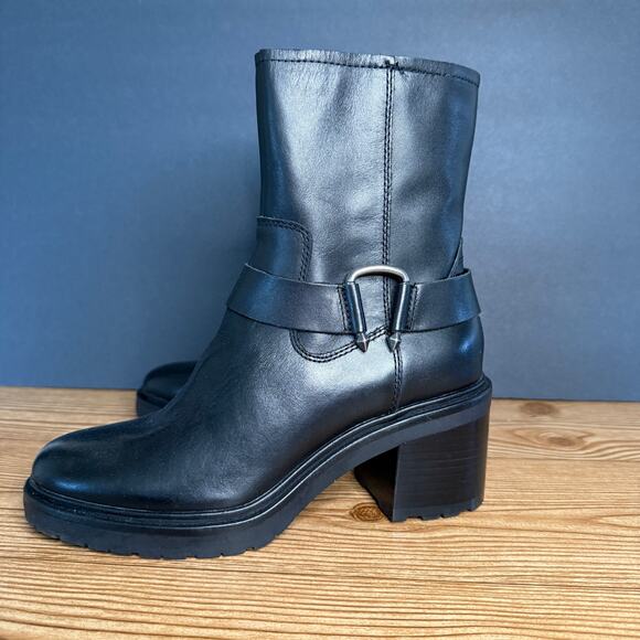 Dolce Vita Shoes - Dolce Vita Black Silver Lug Sole Horse Bit Leather Camros Harness Boot Women 7.5